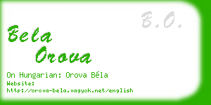 bela orova business card