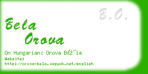 bela orova business card